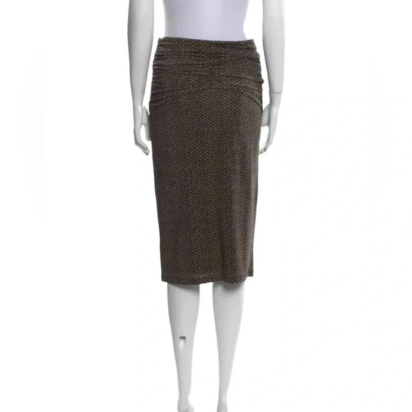 Burberry London Printed Brown Midi Length Skirt Size 6 - Picture 3 of 10